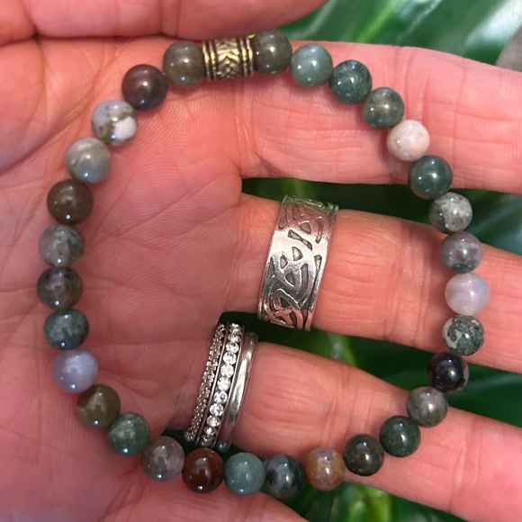 indian agate handmade 6mm bracelet - Picture 2 of 3